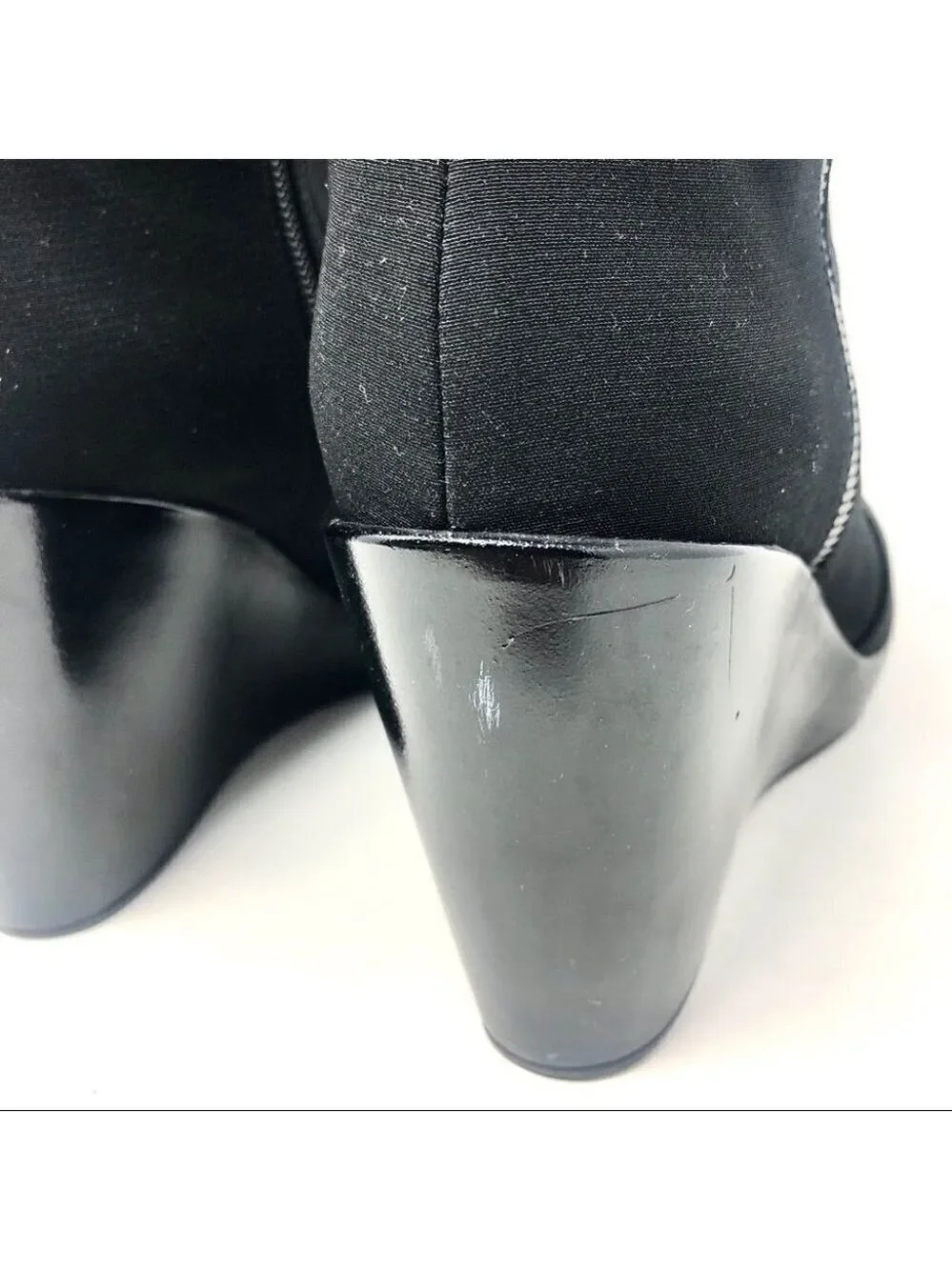 * Stuart Weitzman Gore-Tex Black Wedge Tassel Ankle Boots Size 38/8